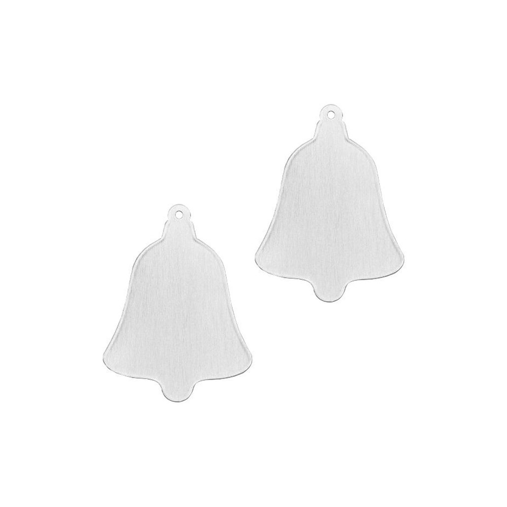 Metal Stamping Blanks Aluminum Bell Ornament Blank, 38mm (1.5") x 28.7mm (1.13"), 14 Gauge, Pack of 2